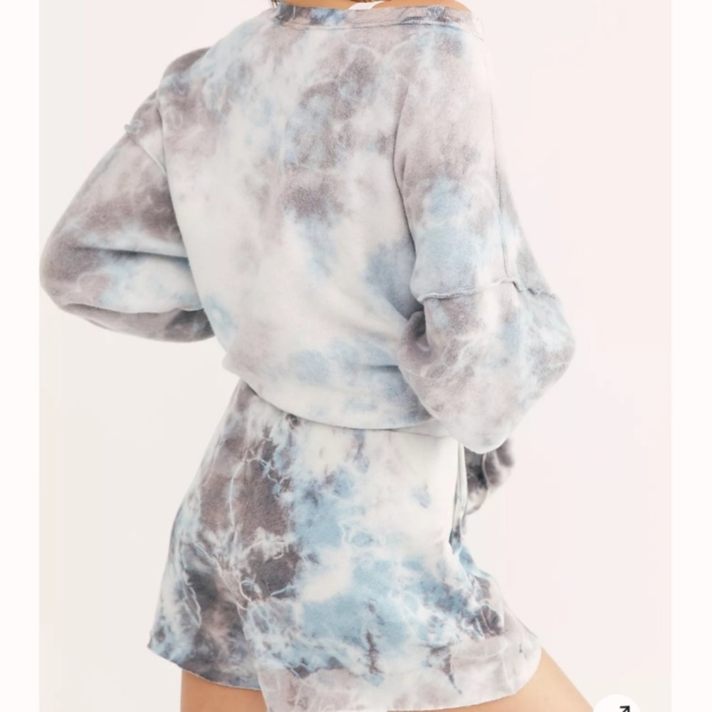 Free People Kelly Washed Tie dye 2pc Set w/ Shorts